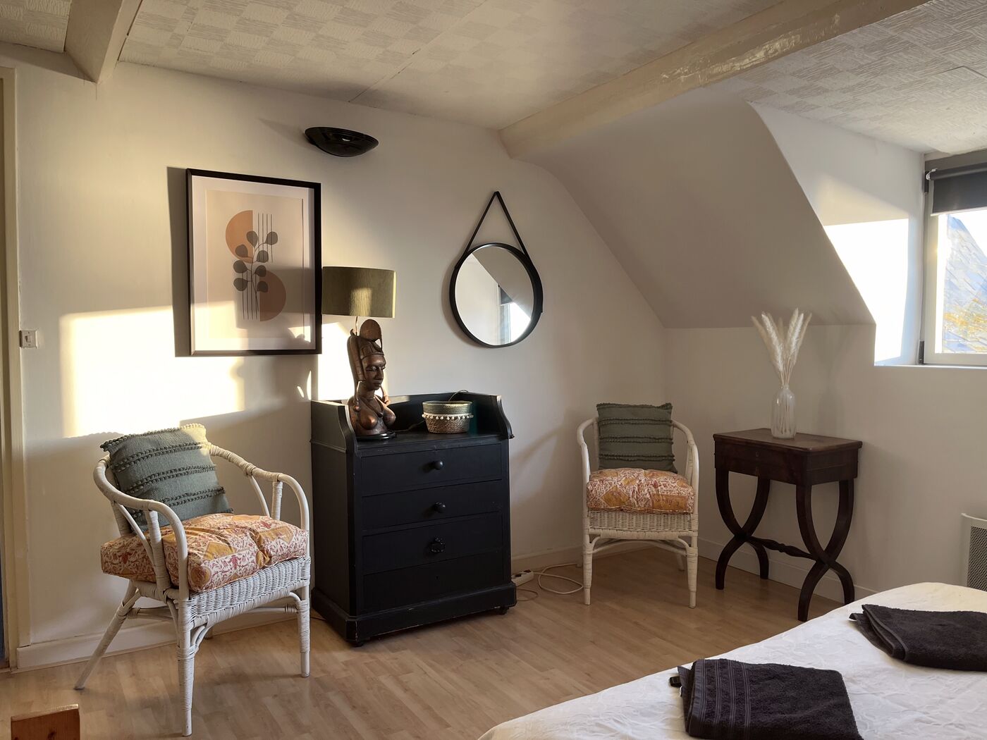 Chambre, coin détente