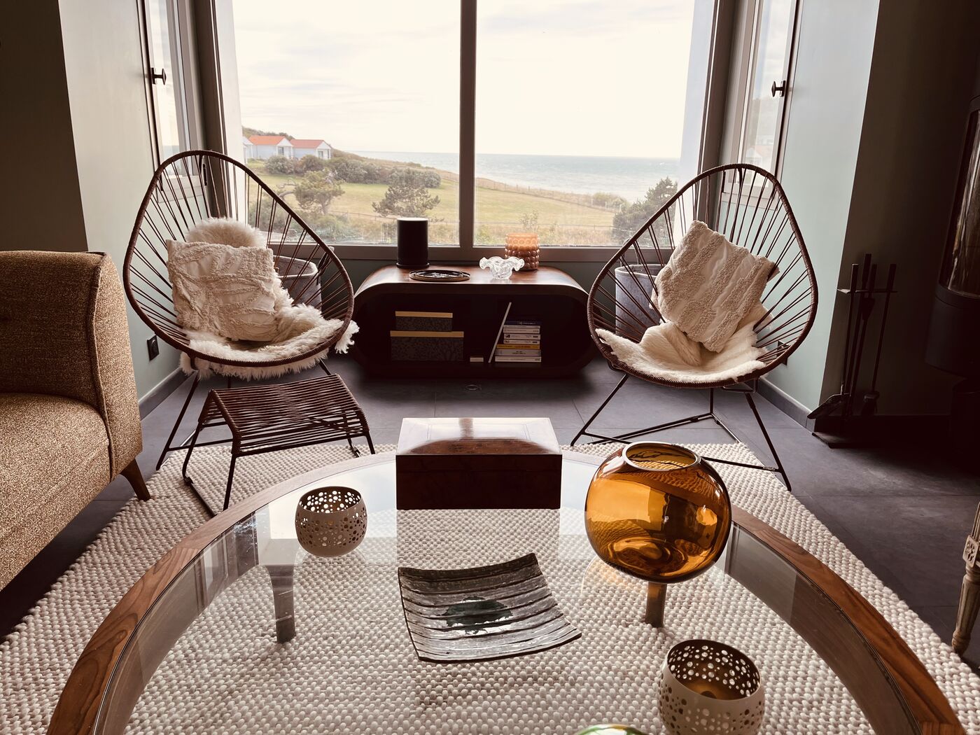 Salon, coin détente vue mer